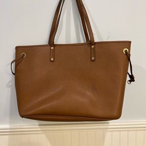 Michael Kors handbag, camel tone with yellow interior